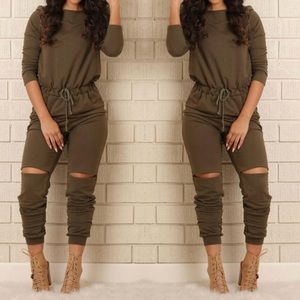 Fashion Nova Olive Jumpsuit